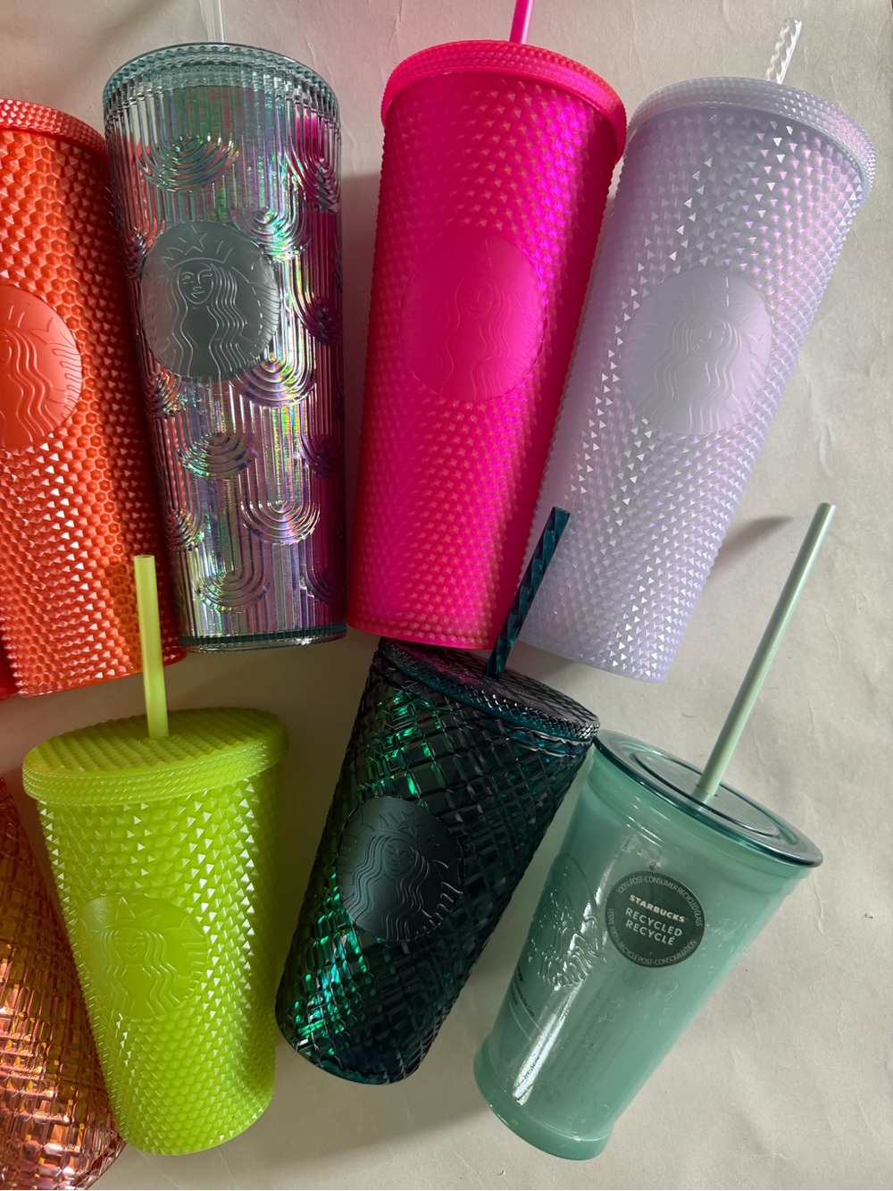 11 NWT Starbucks Textured Studded Tumbler Collection - Bright Multi Colors - Picture 3 of 8